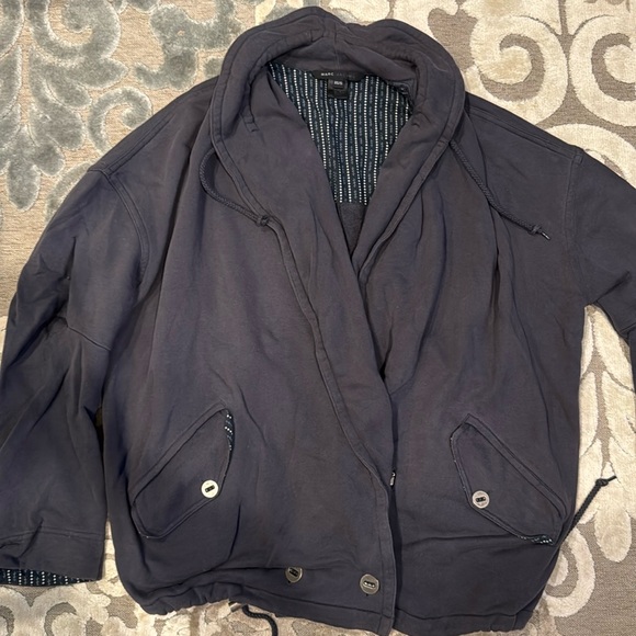 Oversized Marc Jacobs Navy blue hooded sweater jacket XS - Picture 1 of 4